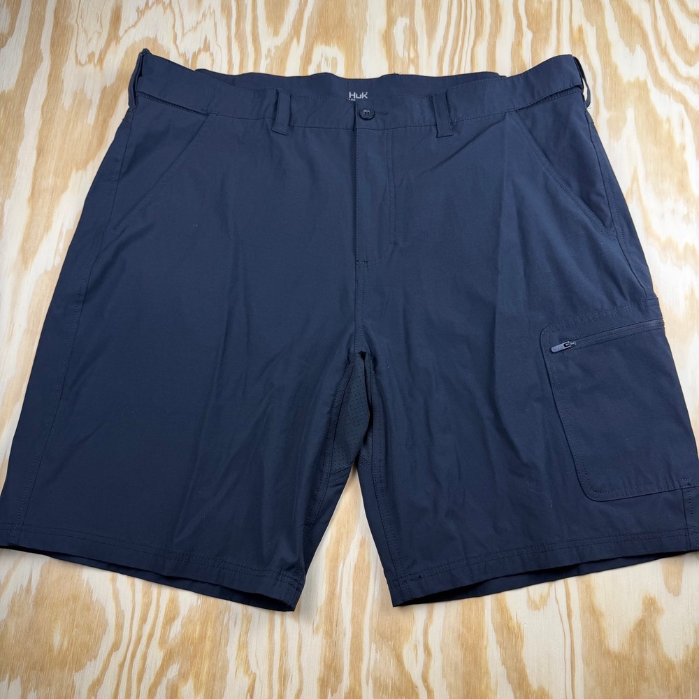 Huk Mens Performance Fishing Shorts Black XXXL H2000171 Stretch Cargo 3XL